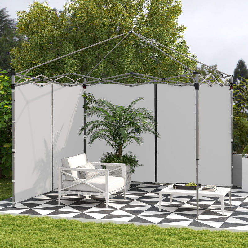 Set of 2 Grey Gazebo Side Walls with Zips 3x3m Easy Replacement for Outdoor Shelters