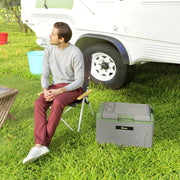 30L Portable Car Fridge in Light Green and Grey Ideal for Travel and Camping by Outsunny AOSOM