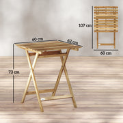 Small Folding Garden Table for Easy Outdoor Dining and Entertaining, Natural Acacia Wood Outsunny