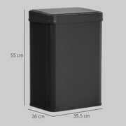 Sensor Kitchen Bin 40L Touch Free Motion Sensor Lid for Hygienic Waste Disposal Black Homcom
