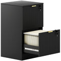 Filing Cabinet with Lockable Drawers for Home Office Organisation Black