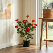 Artificial Camellia Plant for Lasting Indoor Colour with Realistic Red Blossoms Homcom