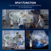 Pedestal Misting Fan with Humidifier for Cool Indoor Air and Quiet Operation White AOSOM