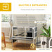 Grey Wooden Rabbit Hutch with Removable Tray and Openable Roof by PawHut