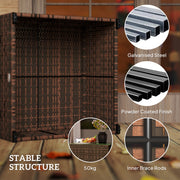 Brown Rattan Side Table with Glass Top 62 x 62cm for Garden or Patio by Outsunny