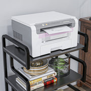 3 Tier Printer Stand With Shelves For Home Office Organisation And Storage, Black