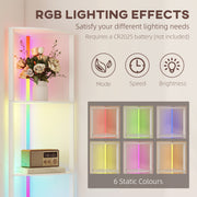 5 Tier LED Floor Lamp With Adjustable Shelves And Remote Control For Living Room White