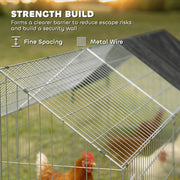 Outdoor Rabbit Run With Shaded Canopy for Safe and Easy Garden Time Black Silver Pawhut