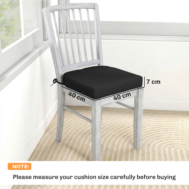 Outdoor Seat Cushions for Garden Chairs with Thick Foam and Easy Clean Covers Black Outsunny