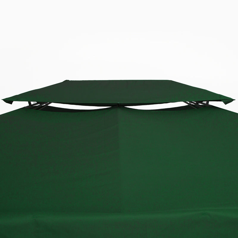 Green Gazebo Roof Replacement for 3 x 4m Frames UV Resistant by Outsunny