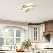 Ceiling Fan with Light and Starry Sky Effect for Year Round Comfort and Easy Control White AOSOM