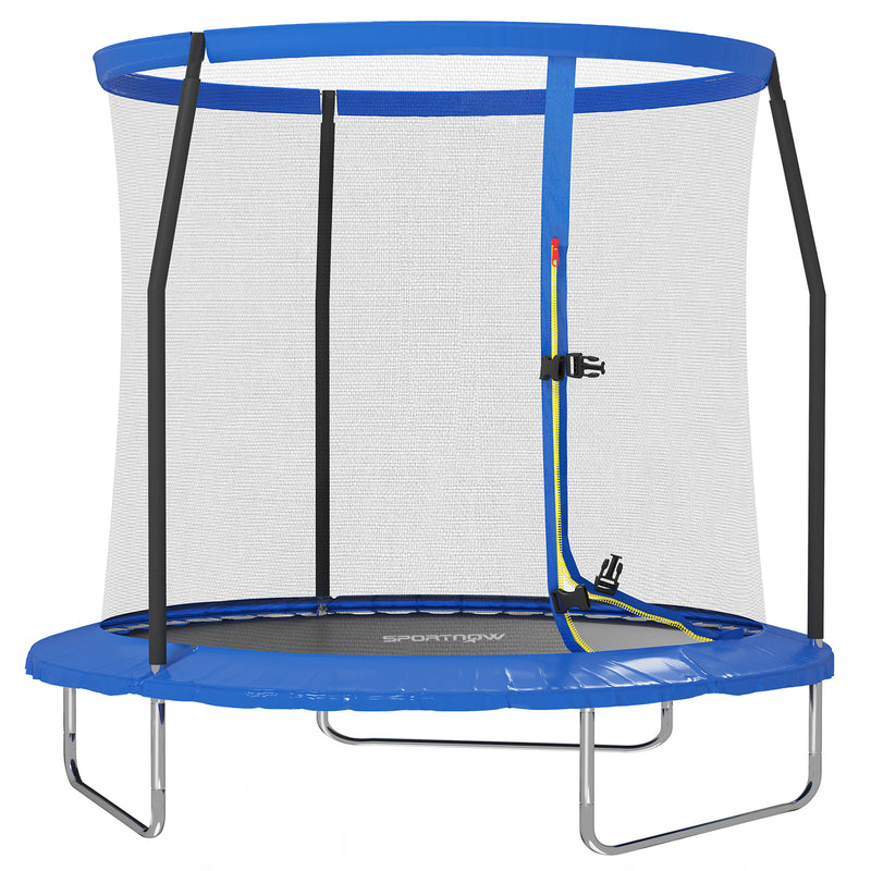 8ft Outdoor Trampoline with Safety Net and Padded Edge Cover by SPORTNOW AOSOM