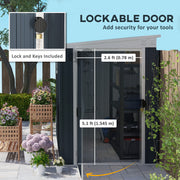 Metal Garden Storage Shed with Lockable Door and Ventilation for Outdoor Use Dark Grey