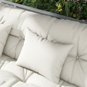 Outdoor Chair Cushion Set with Back Seat Pads and Ties Ideal for Patio Seating White AOSOM
