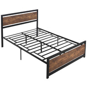 Double Metal Bed Frame with Headboard and Storage Space for Adult Bedrooms
