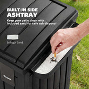 Outdoor Rubbish and Recycling Bin 110L with Snap-Lock Lid and Drip Tray Black Outsunny