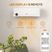 Wall Mounted Electric Heater with Timer and Remote Ideal for Home or Office Use White