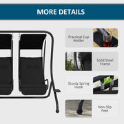 2 Seater Garden Swing Chair With Adjustable Canopy For Relaxing Outdoors Black