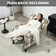 Brown Manual Reclining Chair with 160 Degree Adjustable Back and Footrest by HOMCOM