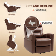 Brown Power Lift Recliner Chair for Elderly With USB Ports and Remote Control by HOMCOM