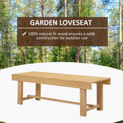 2 Seater Wooden Garden Bench Set for Patio or Indoor Use with Sturdy Fir Wood Frame, Natural