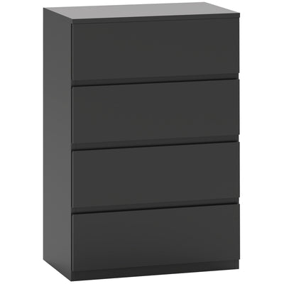 4 Drawer Chest of Drawers Modern Storage Unit for Bedroom Organisation, Grey