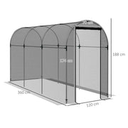 Mini Polytunnel Greenhouse 360 x 120 cm Black Weather Resistant by Outsunny