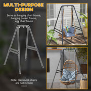 Heavy Duty Hammock Chair Stand For Hanging Swing Or Egg Chair Ideal For Garden Use Black AOSOM