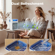 Desk Fan with Cooling Mist and Aroma Diffuser for Home or Office Grey AOSOM