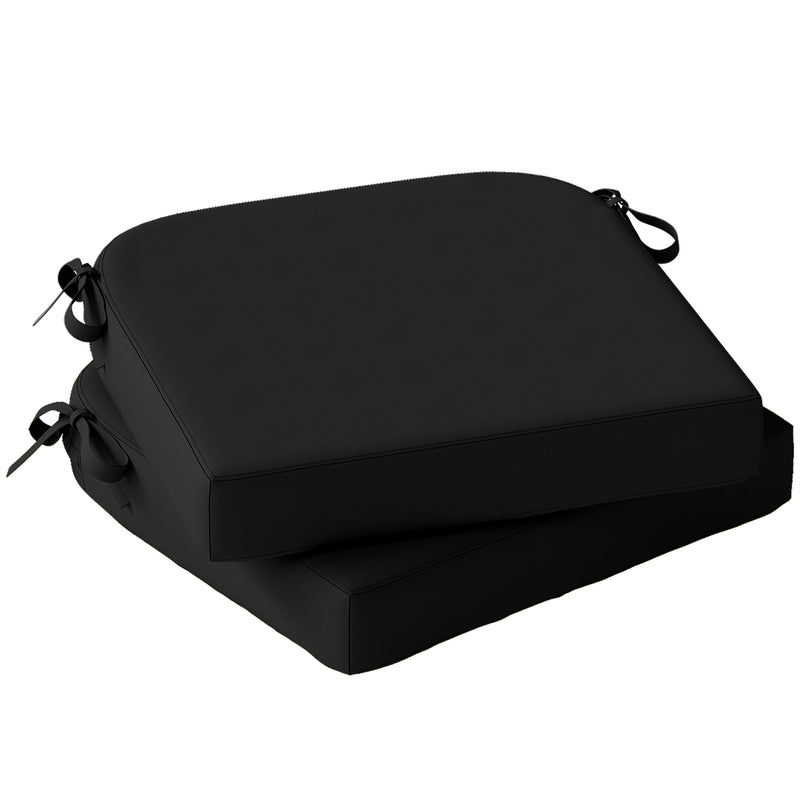 Outdoor Seat Cushions for Garden Chairs with Thick Foam and Easy Clean Covers Black Outsunny