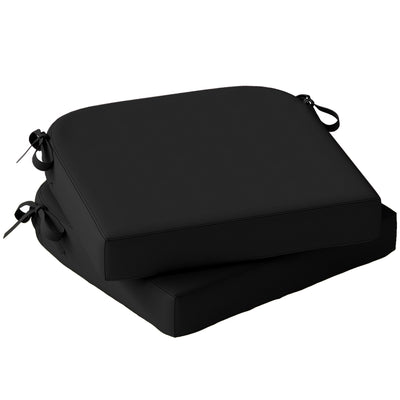 Outdoor Seat Cushions for Garden Chairs with Thick Foam and Easy Clean Covers Black Outsunny