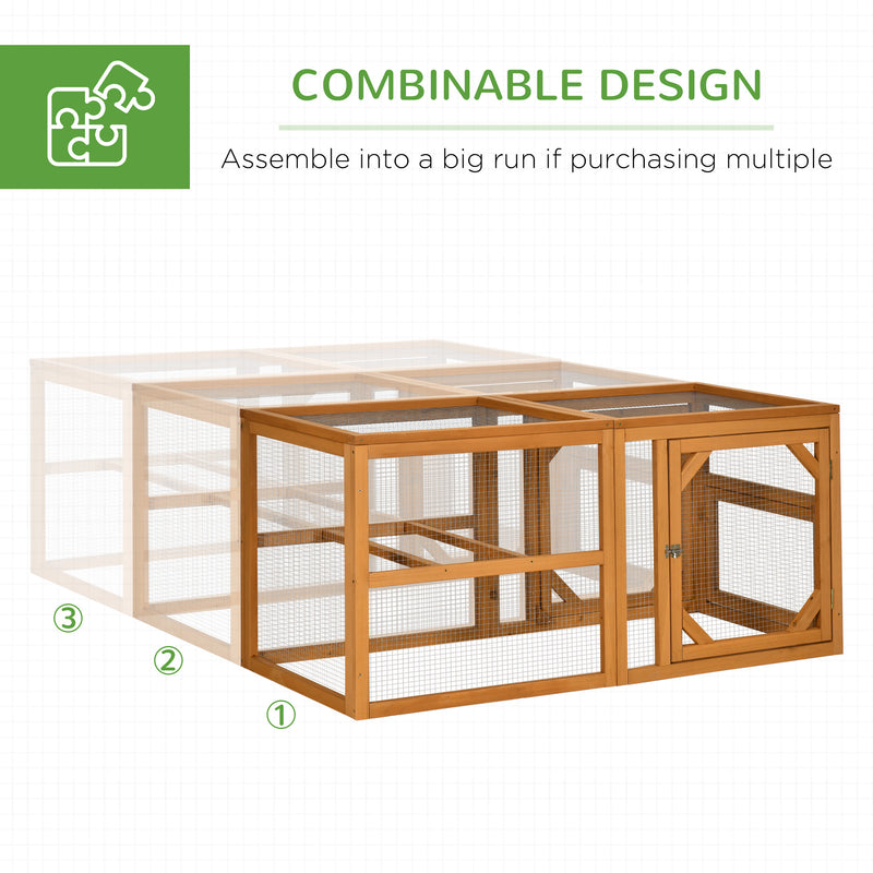 Yellow Wooden Chicken Coop and Run Set for 4 to 8 Hens with Nesting Box and Tray by Outsunny AOSOM