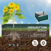 Set of Two Green Steel Planter Boxes 60 x 60 cm Ideal for Garden Flowers and Herbs