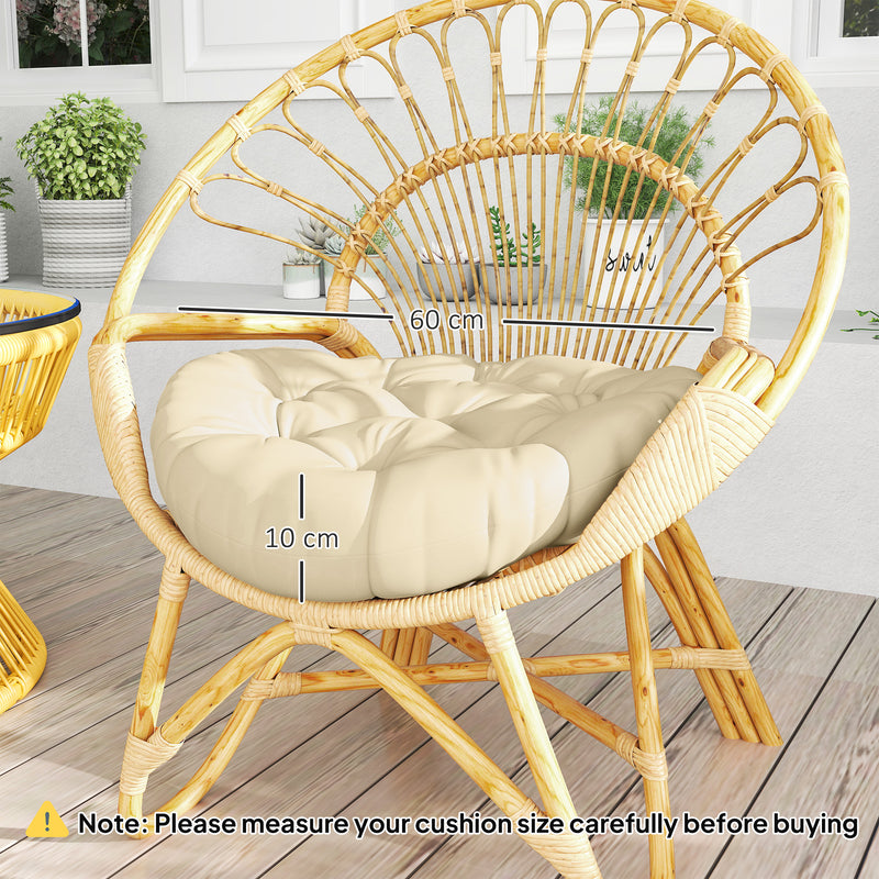 Set of Two Beige 60cm Outdoor Cushions Weather Resistant by Outsunny
