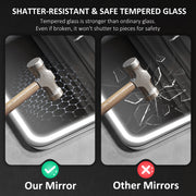 Bluetooth LED Bathroom Mirror with Clock and Anti-Fog 60 x 80 cm Silver Tone by HOMCOM