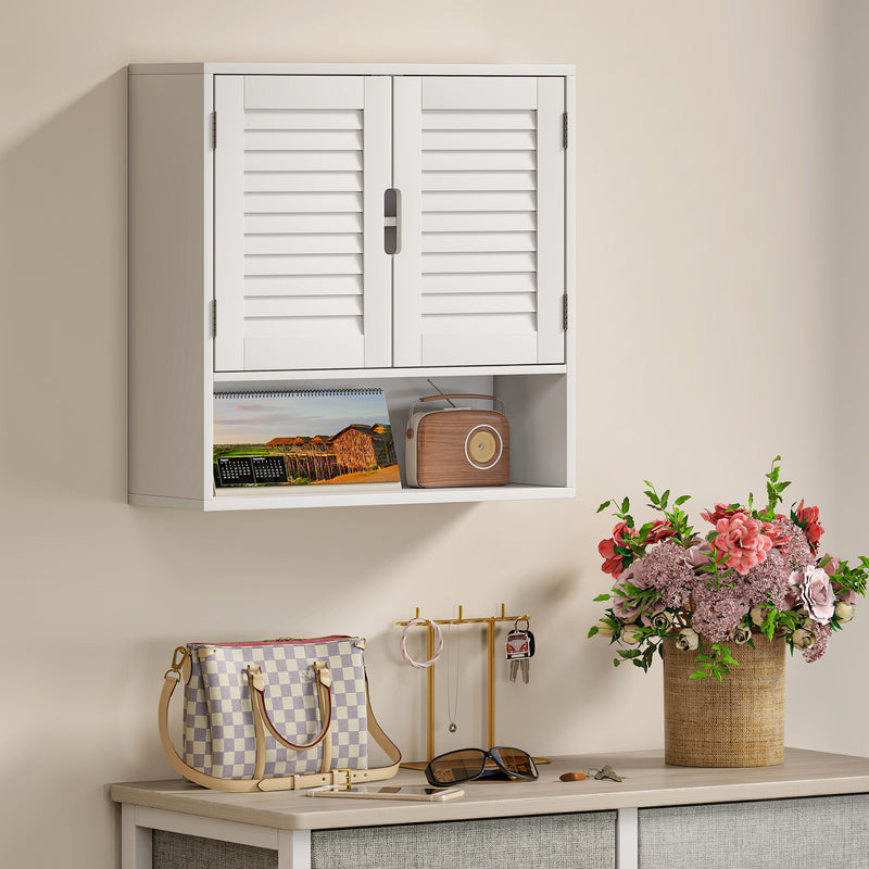Wall Mounted Bathroom Storage Cabinet With Adjustable Shelves For Small Spaces White