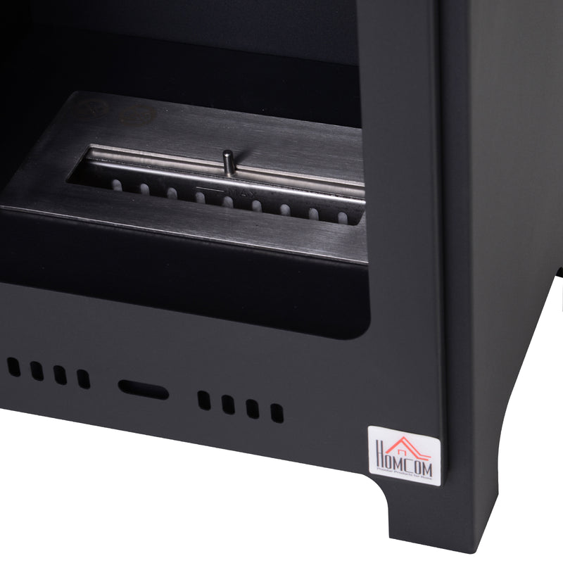 Freestanding Ethanol Fireplace for Instant Smoke Free Warmth in Small Rooms Black