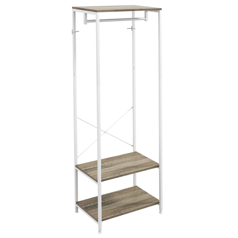 Hallway Coat Rack With Shoe Storage Bench and Hooks Ideal for Entryway Organisation Grey