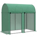 Walk In Garden Greenhouse With Zipped Door For Growing Plants And Herbs Green AOSOM