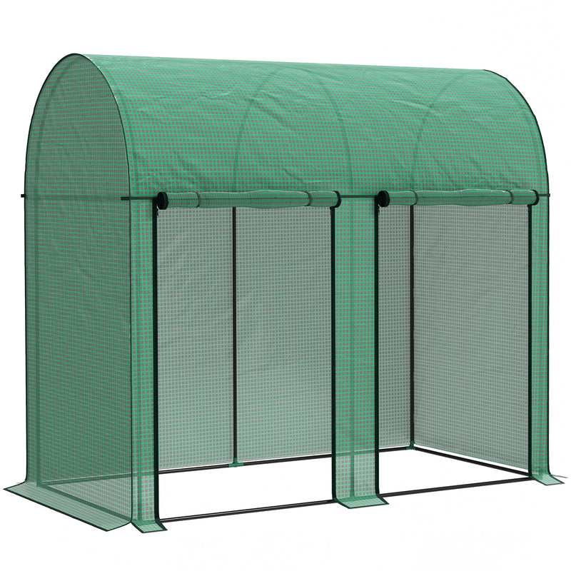 Walk In Garden Greenhouse With Zipped Door For Growing Plants And Herbs Green AOSOM