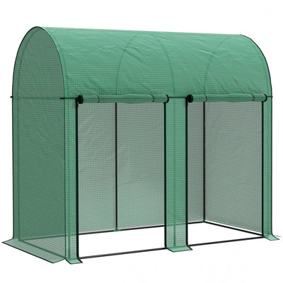 Walk In Garden Greenhouse With Zipped Door For Growing Plants And Herbs Green AOSOM