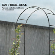 Garden Arch for Patios and Hard Surfaces with Stable Base for Events and Climbing Plants Black Outsunny