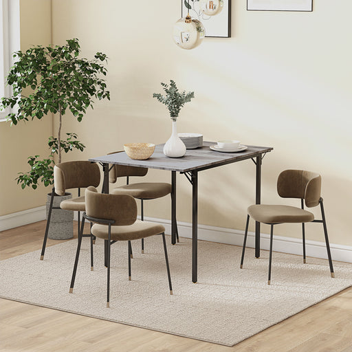 Extendable Drop Leaf Dining Table for Small Spaces Seats Four People Grey