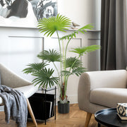 145cm Artificial Palm Tree with Lifelike PEVA Leaves Ideal for Home or Office Decor Green