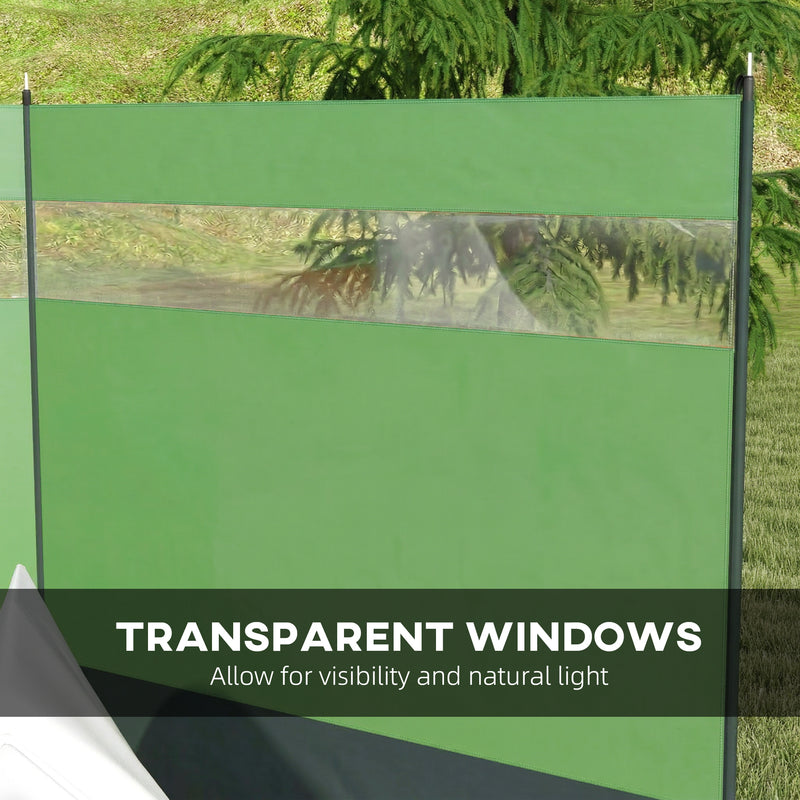 Beach Windbreaker with Clear Top Panel for Sun and Wind Protection Portable Army Green