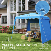 Blue 2.4 x 2.4m UV50+ Pop Up Gazebo for Garden and Outdoor Events by Outsunny