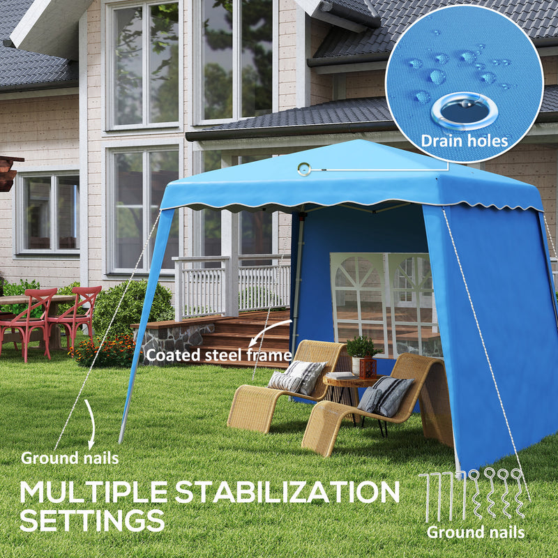 Blue 2.4 x 2.4m UV50+ Pop Up Gazebo for Garden and Outdoor Events by Outsunny