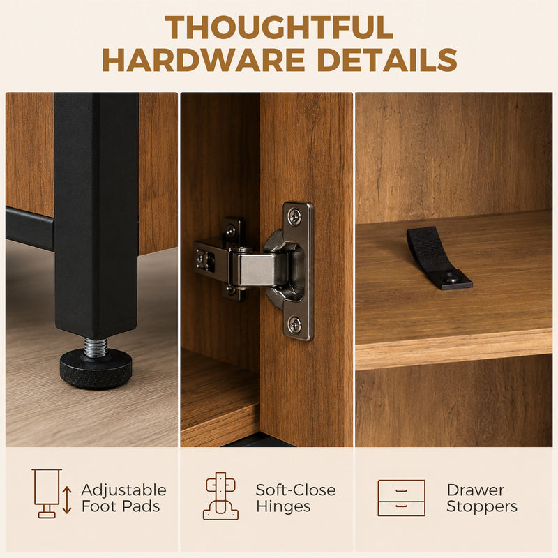 Slim Bathroom Storage Cabinet for Small Spaces with Adjustable Shelves Brown Black