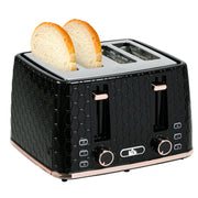Black 4 Slice Toaster 1600W With 7 Browning Levels and Removable Crumb Tray by HOMCOM