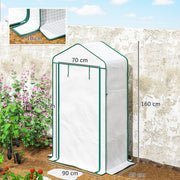 Four Tier Mini Greenhouse With Reinforced Cover Ideal For Small Gardens Green AOSOM